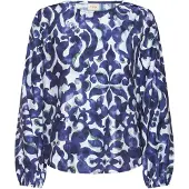 Fransa Blusa 'ARIANA' genciana / branco