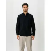 TeeShoppen Camisa ' Linen Blend ' preto