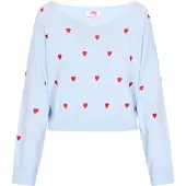 Mymo Pullover 'Comfy' azul claro / vermelho