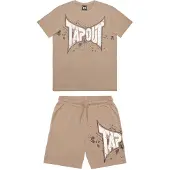 TAPOUT Fato de jogging 'Dunlab' castanho / castanho claro / branco