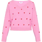 Mymo Pullover 'Comfy' cor-de-rosa / vermelho