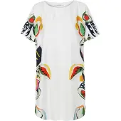 TATUUM Vestido 'Leora' verde / laranja / vermelho / branco