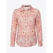 KOROSHI Blusa verde pastel / rosé / vermelho florescente