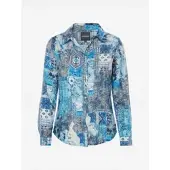 KOROSHI Blusa azul / azul claro / cinzento / offwhite