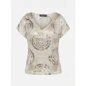 KOROSHI Camisa ouro / prata / branco