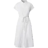 Pepe Jeans para mulher. PL9537875 Vestido Fancy branco (XL), Casual, Algodão, Manga curta