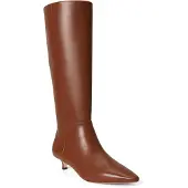 Ralph Lauren para mulher. 802P15725002 Botas altas Francesca de couro de bezerro marrom (41), 3 a 5cm, Zíper, Casual