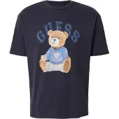 GUESS Camisa 'BEAR' navy / azul claro / castanho claro / cinzento