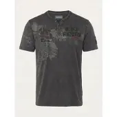 KOROSHI Camisa cinzento / cinzento escuro / vermelho vinho / preto