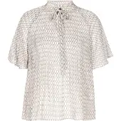 Dreimaster Klassik Blusa 'Classic Look' cinzento escuro / branco