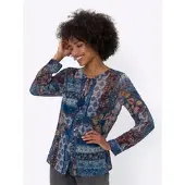 HEINE Blusa azul / marinho / conhaque / branco