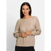 HEINE Blusa castanho claro / branco