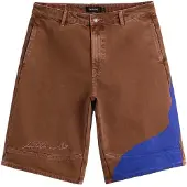 Desigual Calças 'Bermuda' azul cobalto / castanho