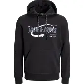 Jack & Jones Sweatshirt 'JCOBlack' cinzento / preto / branco