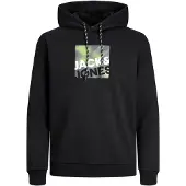 Jack & Jones Sweatshirt 'JCOLogan' cinzento / maçã / preto / branco
