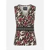 KOROSHI Top vermelho escuro / preto / offwhite