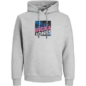 Jack & Jones Sweatshirt 'JCOLogan' azul / acinzentado / rosa / preto