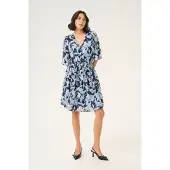 Kaffe Vestido azulado / preto / branco