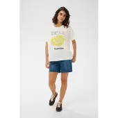 Kaffe Camisa amarelo / preto / branco natural