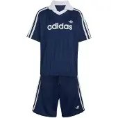 Adidas Originals CONJUNTO DE POLO COM RISCAS FINAS E CALÇÕES