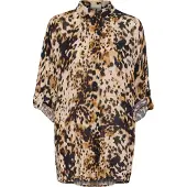 Kaffe Blusa 'Thora' bege / castanho / preto