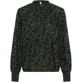 Kaffe Blusa 'Dina' verde escuro / preto