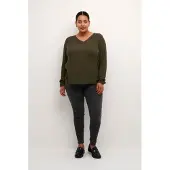 KAFFE CURVE Blusa 'Ami' verde escuro