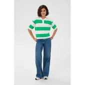 Kaffe Pullover 'KALizza' verde / branco