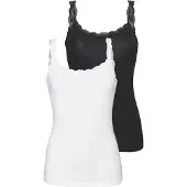 LASCANA Camisola interior preto / branco