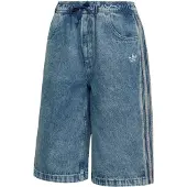 Adidas Calças 'LOOSE DENIM' azul ganga / branco