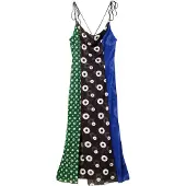 Desigual Vestido de verão azul real / esmeralda / preto / branco