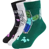 Adidas Meias de desporto 'Minecraft' cinzento claro / verde escuro / preto / branco