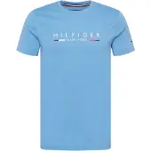 Tommy Hilfiger Camisa 'Slim NYC Logo' navy / azul claro / vermelho / branco