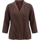 Usha Blusa castanho claro / castanho escuro