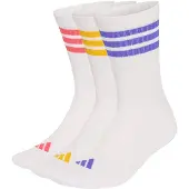 Adidas Meias 3-Stripes Cushioned Crew – Embalagem de 3 pares