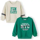 MINOTI Sweatshirt ecru / azul escuro / esmeralda / branco