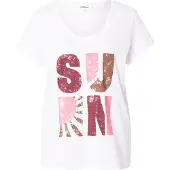 s.Oliver Camisa castanho / rosa escurecido / branco