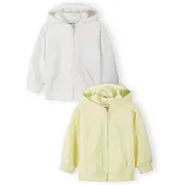MINOTI Casaco em moletão amarelo claro / branco natural