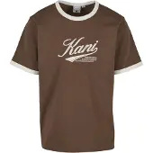 Karl kani Camisa 'Cursive Varsity' castanho / branco