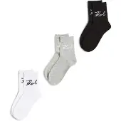 Karl Lagerfeld Meias cinzento claro / preto / branco