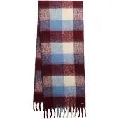 Superdry unisex. W9310084A Cachecol xadrez castanho (OSFA), Casual, Grená, Poliéster