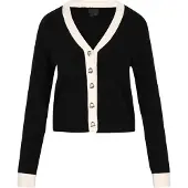Dreimaster Klassik Casaco de malha 'Classic Look' preto / branco