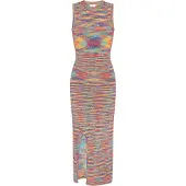IZIA Vestido de malha 'Boho' azul / turquesa / laranja / vermelho