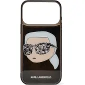 Karl Lagerfeld Capas para smartphones ' GLITTER IPHONE 17 PRO ' preto