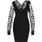 Faina Vestido de cocktail cinzento escuro / preto