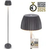 Briloner Candeeiro de pé LED recarregável Brilo unplugged Riffle, antracite