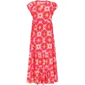 IZIA Vestidos camiseiros mistura de cores / rosa