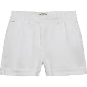Superdry para mulher. W7110496A Calções Mid Rise de linho branco (26), Casual
