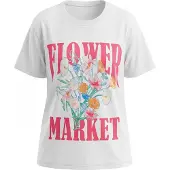Usha Camisa 'Floral' azure / laranja / rosa claro / branco