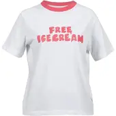 Kleinigkeit Camisa 'Free Ice Cream' rosa / offwhite